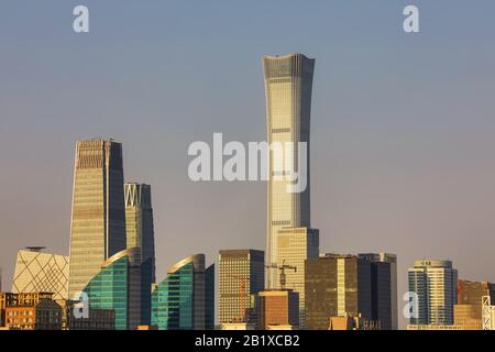 Beijing, СHINA - 01 JUIN 2019 : vue aérienne de Pékin sur les célèbres monuments depuis le toit. Banque D'Images