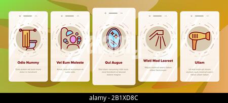 Outil De Salle De Bains De Douche Icônes D'Intégration Définir Vector Illustration de Vecteur
