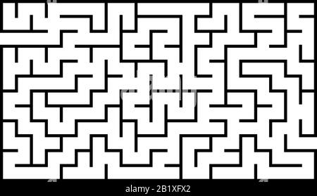 Labyrinthe rectangulaire abstrait. Jeux pour enfants. Puzzle pour enfants. Une entrée, une sortie. Tambour de conuntambour de labyrinthe. Illustration vectorielle plate isolée sur blanc Illustration de Vecteur