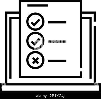 Icône de ligne de liste, signe de concept, illustration vectorielle de contour, symbole linéaire. Illustration de Vecteur