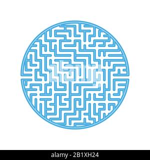 Labyrinthe rond de couleur. Jeux pour enfants et adultes. Puzzle pour enfants. Tambour de conuntambour de labyrinthe. Illustration vectorielle plate isolée sur fond blanc Illustration de Vecteur