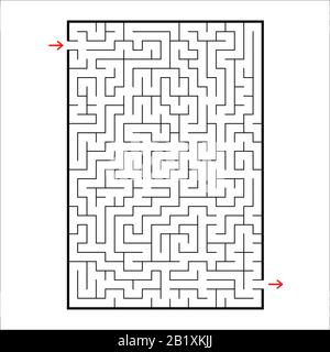 Labyrinthe rectangulaire abstrait. Jeux pour enfants. Puzzle pour enfants. Une entrée, une sortie. Tambour de conuntambour de labyrinthe. Illustration vectorielle plate simple isolée Illustration de Vecteur