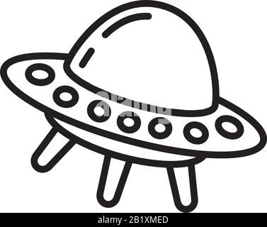 UFO Flying vaisseau icône modèle noir couleur modifiable. OVNI Flying vaisseau symbole icône plate illustration vectorielle pour la conception graphique et web. Illustration de Vecteur