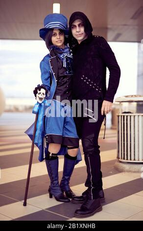 Cojoueurs au festival ROMICS. Magnifique jeu de costume au rassemblement légendaire et bondé de Rome, reporté en 2020 en raison de la pandémie de coronavirus Covid-19 Banque D'Images