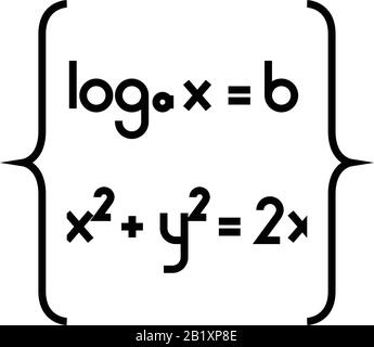 Icône de ligne fonctions mathématiques, signe de concept, illustration vectorielle de contour, symbole linéaire. Illustration de Vecteur