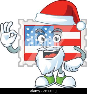Un beau style photo de mascotte de fête de l'indépendance du Père Noël avec un bon doigt Illustration de Vecteur