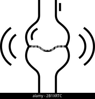 Icône de ligne d'os de genou, signe concept, illustration vectorielle de contour, symbole linéaire. Illustration de Vecteur