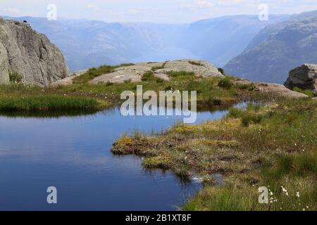 Beaux paysages de la Norvège près de Pulpit Rock (Preikestolen) Banque D'Images