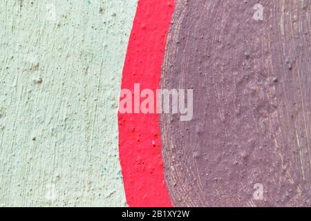 Texture abstraite plâtre blanc et violet et rouge lignes. Gros plan. Banque D'Images