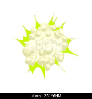 Explosion de dessins animés, effet de bande dessinée Poof sur blanc Illustration de Vecteur