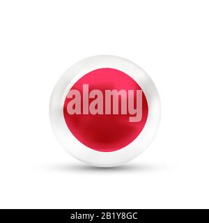 Drapeau japonais projeté comme une sphère brillante sur un blanc arrière-plan Illustration de Vecteur