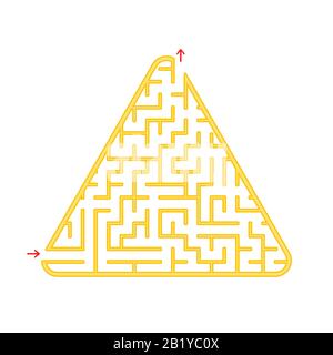 Labyrinthe triangulaire de couleur. Un jeu intéressant et utile pour les enfants. Illustration vectorielle plate simple sur un fond blanc Illustration de Vecteur