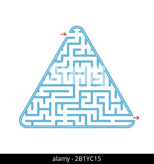 Labyrinthe triangulaire de couleur. Un jeu intéressant et utile pour les enfants. Illustration vectorielle plate simple sur un fond blanc Illustration de Vecteur