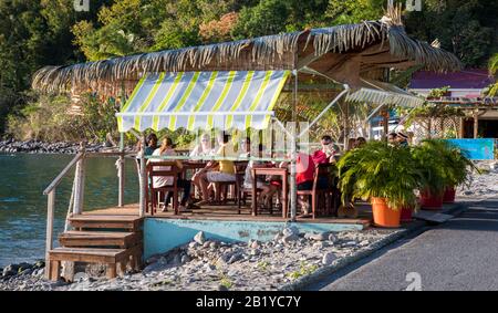 Catherine's Bar, Death in Paradise, Saint Marie, Deshaies Guadeloupe Banque D'Images