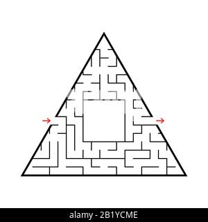 Labyrinthe triangulaire de couleur abstraite. Couleur noire sur fond blanc. Un jeu intéressant pour les enfants. Illustration vectorielle Illustration de Vecteur