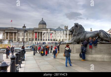 Royaume-Uni, Angleterre, Londres, National Gallery À Trafalgar Square Banque D'Images