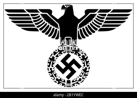 EMBLÈME de la swastika le Parteiadler ou Emblem de la Nationalsozialistische Deutsche Arbeiterpartei connu sous le nom de Parti National socialiste (Nazi) Banque D'Images