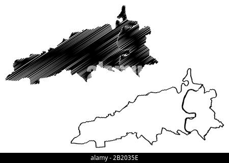 Ville de Berne (Confédération suisse, Suisse) illustration vectorielle de carte, esquisse de griffonnage carte de la ville de Berne Illustration de Vecteur