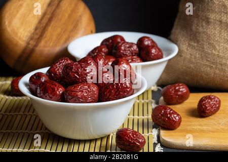 Dattes rouges séchées ou jujube Banque D'Images