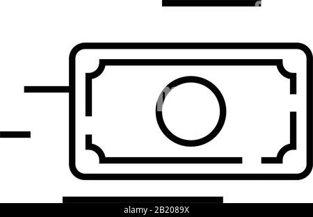 Transfert d'argent (10) icône de ligne, signe concept, illustration vectorielle, symbole linéaire. Illustration de Vecteur