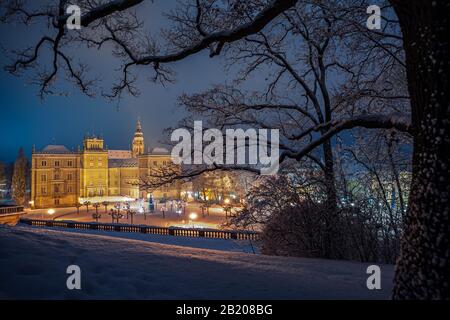 Scènes de nuit d'hiver, ville Coburg en Allemagne Banque D'Images
