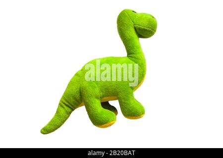 Dinosaure peluche douce flore isolé sur fond blanc Banque D'Images