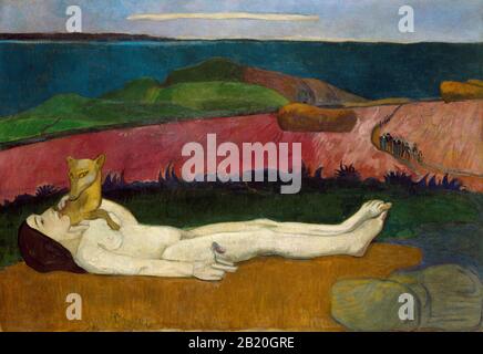 La perte de virginité (la perte du pucelage, voile du printemps) (vers 1891) peinture du XIXe siècle, Paul Gauguin, très haute résolution / image de qualité Banque D'Images