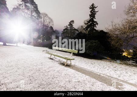 Helsinki, Finlande. Le parc Sibelius (Sibeliuksen puisto) en hiver froid, couvert de glace et de neige Banque D'Images