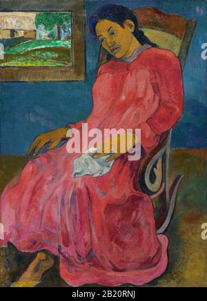 Mélancolique (Faaturuma) (1891) peinture du XIXe siècle de Paul Gauguin - très haute résolution et image de qualité Banque D'Images