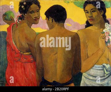Trois Tahitiens (1899) peinture du XIXe siècle de Paul Gauguin - très haute résolution et image de qualité Banque D'Images