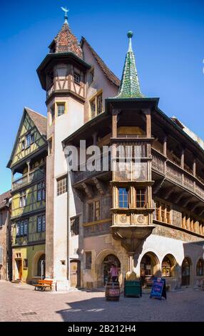 Maisons à colombages, Pfisterhaus, rue des Marchands, Colmar, Alsace, France Banque D'Images