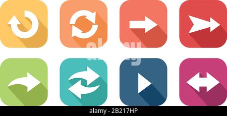 Icône colorée de différentes formes de flèche Illustration de Vecteur