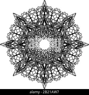 Mandala en dentelle noire avec élégant motif délicat en style gothique Illustration de Vecteur