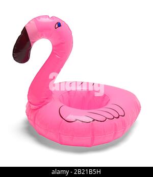 Piscine Rose Flamingo Floaty Isolée Sur Fond Blanc. Banque D'Images