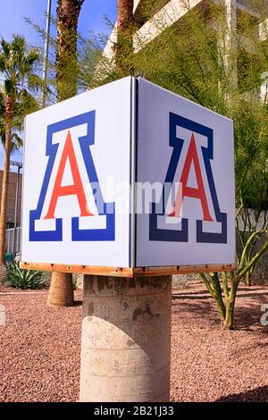 Le symbole « A » qui est l'Université de l'Arizona à Tucson Banque D'Images