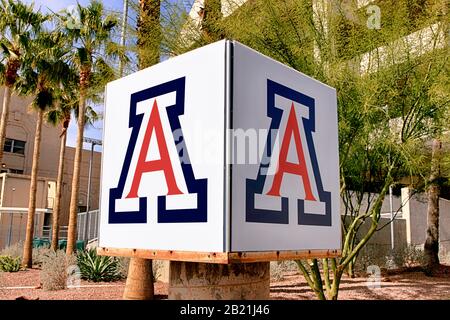 Le symbole « A » qui est l'Université de l'Arizona à Tucson Banque D'Images