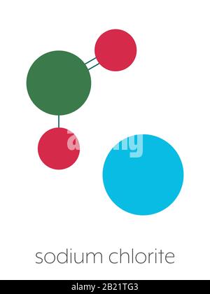 Structure chimique du chlorite de sodium, illustration Banque D'Images