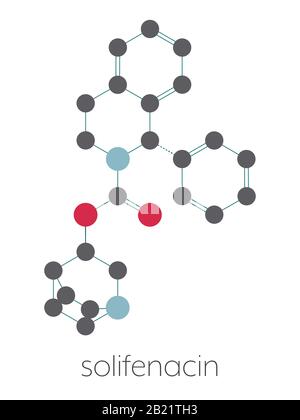 Molécule de médicament sur la vessie hyperactive de Solifenacine, illustration Banque D'Images