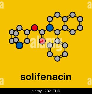 Molécule de médicament sur la vessie hyperactive de Solifenacine, illustration Banque D'Images