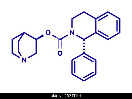 Molécule de médicament sur la vessie hyperactive de Solifenacine, illustration Banque D'Images