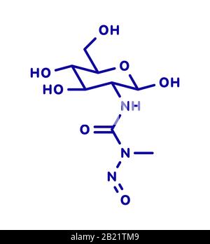 Molécule de médicament contre le cancer de la streptozotocine, illustration Banque D'Images