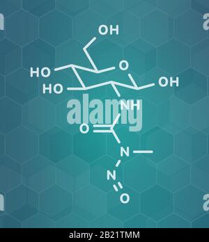 Molécule de médicament contre le cancer de la streptozotocine, illustration Banque D'Images