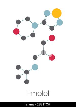 Molécule de médicament antagoniste des récepteurs bêta-adrénergiques de Timolol Banque D'Images