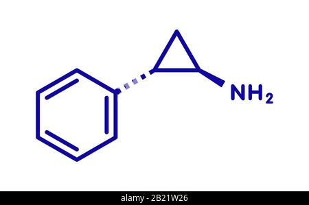 Tranylcypromine antidépresseur molécule de médicament, illustration Banque D'Images