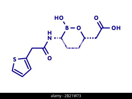 Molécule de médicament Vaborbactam, illustration Banque D'Images
