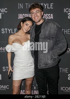 Anne-Sophie Flury et Roman Kemp assistent à la Jacqueline Jossa x Dans Le style Launch Party à Tape à Londres. Banque D'Images