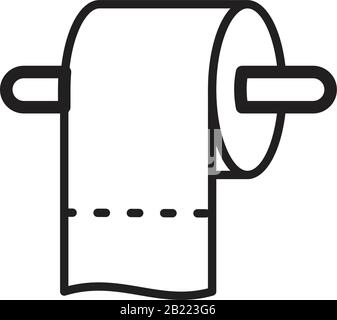 Serviettes et papier toilette vecteur linéaire Modèle Icône noir couleur modifiable. Serviettes et papier toilette vecteur linéaire Icône symbole plate vecteur illustration Illustration de Vecteur