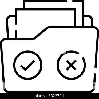 Icône de ligne de dossier inutile, signe de concept, illustration de vecteur de contour, symbole linéaire. Illustration de Vecteur