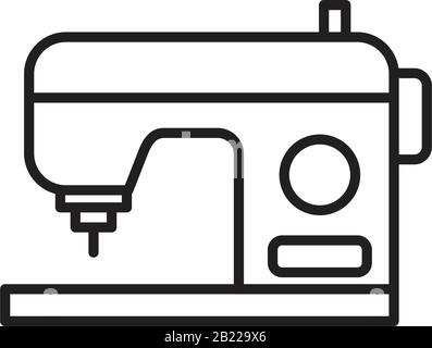 Modèle D'Icône de machine à coudre couleur noire modifiable. Symbole De machine à coudre illustration vectorielle plate pour la conception graphique et web. Illustration de Vecteur