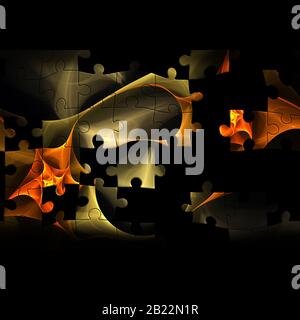 Arrière-plan de l'illustration du puzzle fractal Banque D'Images